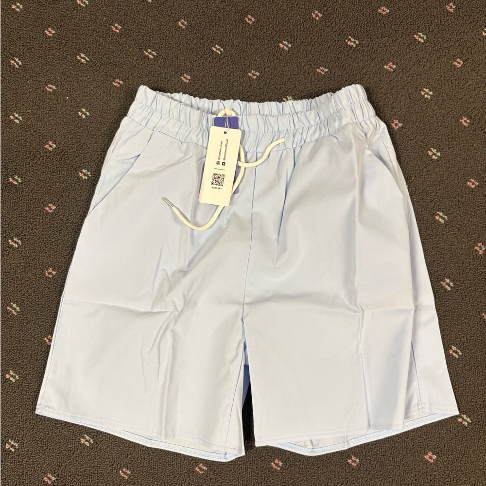 ROMWE Sky Blue Elastic Waist Shorts